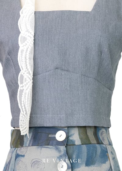 質感單品 - 俐落方領短版灰色背心3