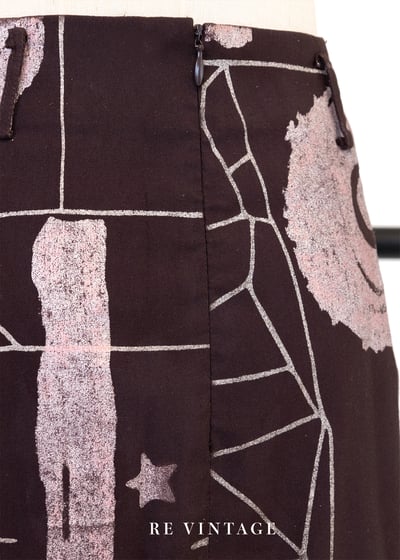 芋頭巧克力色幾何圖形中長裙（27"）8