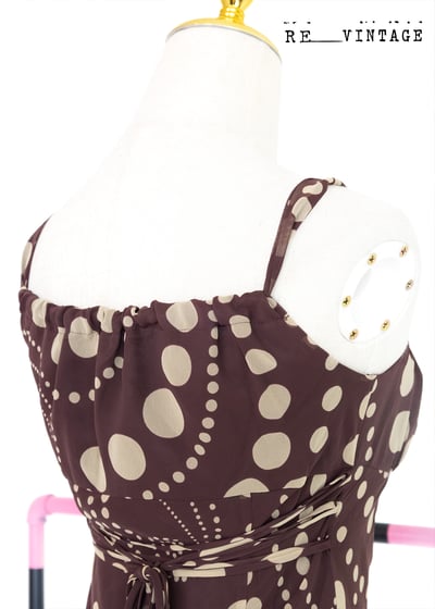 圓點點Party time 巧克力棕雪紡洋裝11