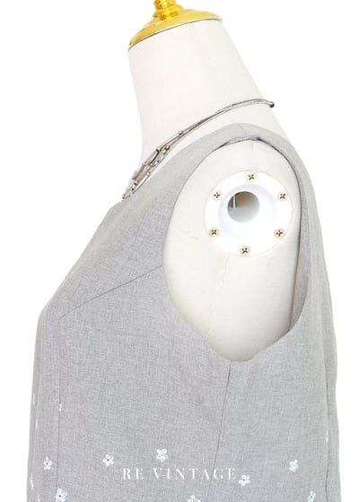 套裝背心 - 日系花卉霧灰小花背心8