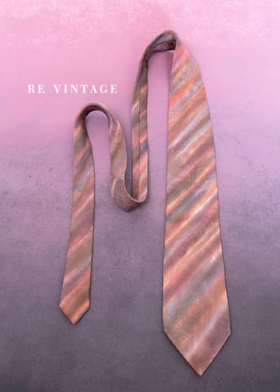 暮粉夕紫柔光畫布領帶1