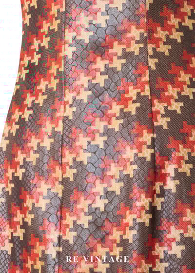 巴黎知性女孩紅棕十字紋洋裝14