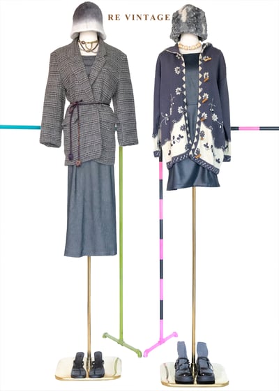 暮色灰圖書館格紋西裝外套2