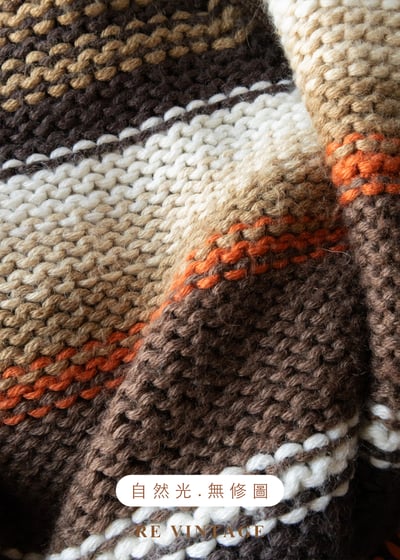 南瓜咖啡奶泡線條斜肩針織毛衣12