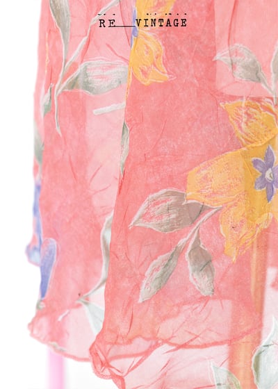 春天雙色花花桃粉色長洋裝8