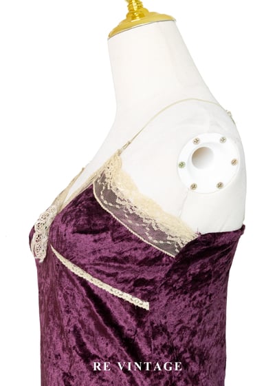 空靈少女 -  紅紫色絨布細肩帶背心7