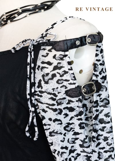 硬派搖滾味豹紋甜心女孩露肩上衣6