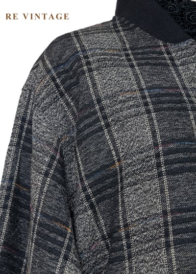 雜訊感黑灰格紋夾克外套5