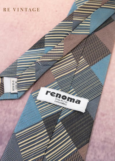 格與線幾何拼接個性領帶4