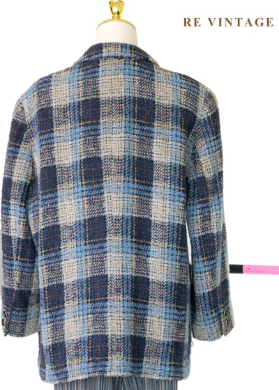 海洋藍系重磅粗花格紋西裝外套10