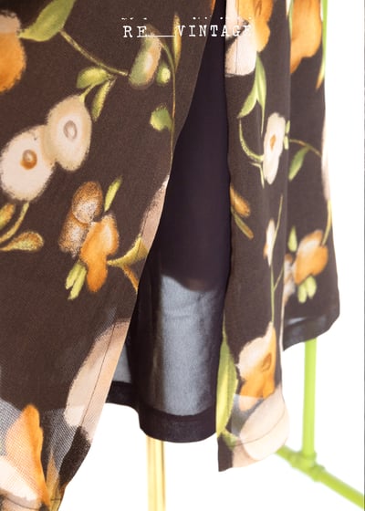 橘子咖啡色小花長裙5