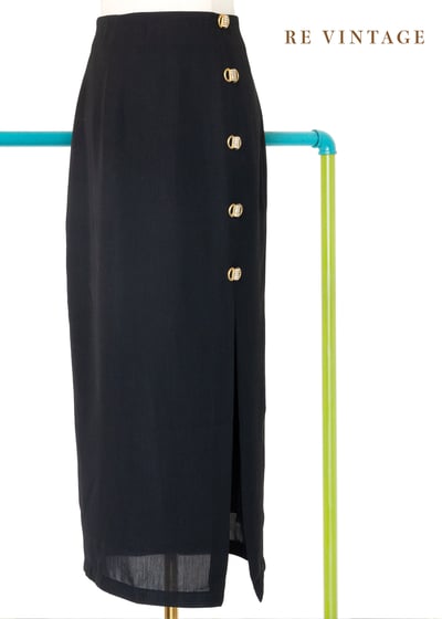 質感單品- 金色樂譜黑色長裙（26"）1