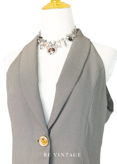 質感單品 - 螺旋貝殼削肩外搭長背心3