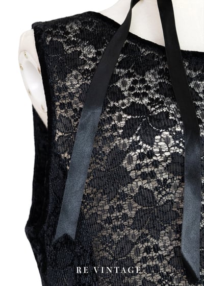 蕾絲與絨布拼接之美美小背心5