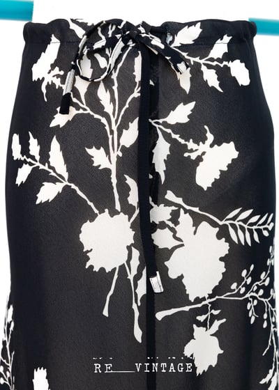 黑白色大花朵雪紡長裙4