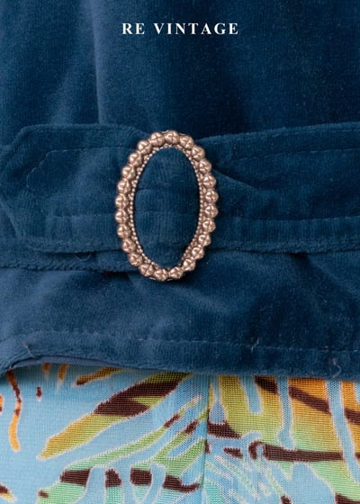 海藍色剪裁俐落絨布背心9