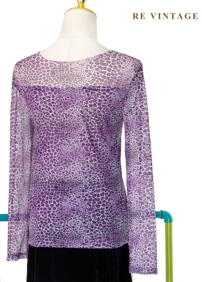 紫夜獵蹤豹紋透膚網紗上衣7