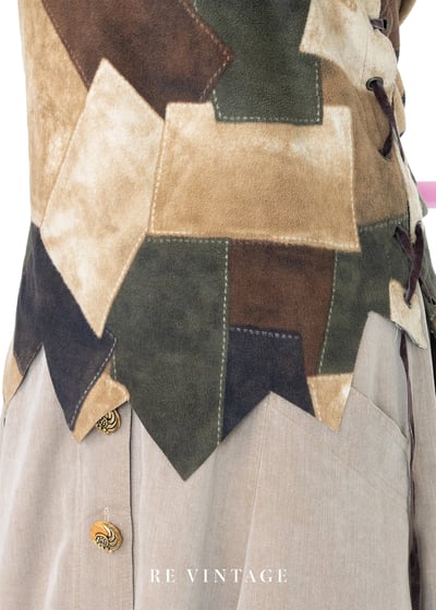 『歐洲寶物』大地系仙女薄款麂皮細肩帶背心4