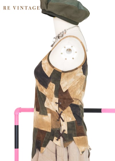 『歐洲寶物』大地系仙女薄款麂皮細肩帶背心5