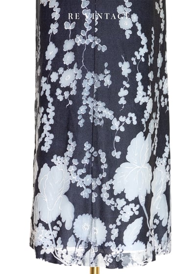 雙色藍韻花影長裙（26"）4