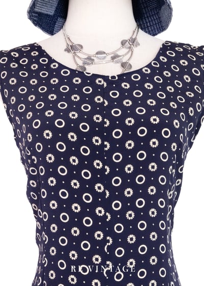 深藍圈圈連身褲5