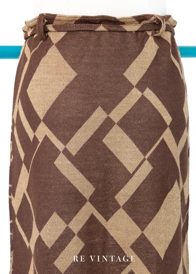 Double Print 咖啡棕薄款針織及膝裙（24-27"）8