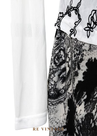 二次元黑白花卉線稿上衣8