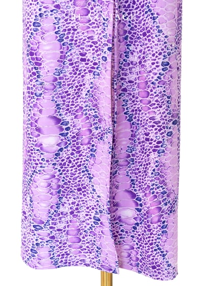 火辣の紫色系蛇皮紋路繞頸長洋裝9