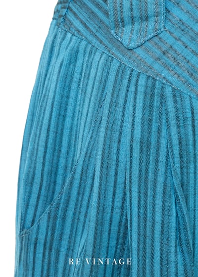 Bohemian 湖水藍線條高腰小腳褲（25"-27")6