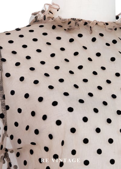 粉橘透膚波點午茶時光上衣5