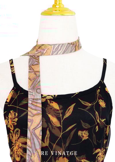 橘子花茶黑色雪紡細肩長洋裝3