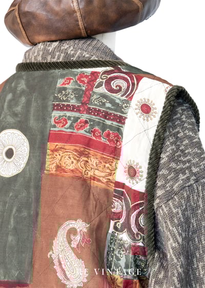 『歐洲寶物』拼接復古刷色個性背心11