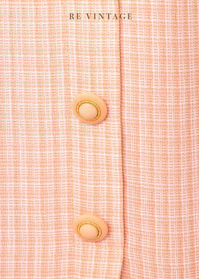 鮭魚粉橘色小格紋氣質長裙（28-32"）5