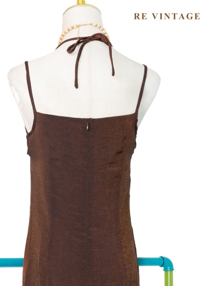 金沙巧克力色細肩帶洋裝12