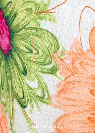 嫩綠與亮橘畫線花花美裙（25"）11