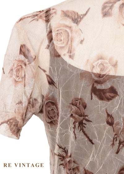 摩卡玫瑰薄紗兩件式長洋裝13