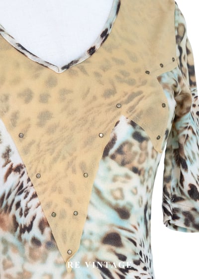 豹紋野性釘珠拼接上衣7