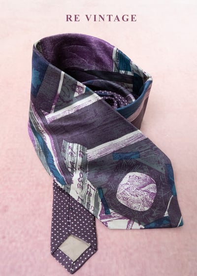 紫夜讀白幾何色塊主義領帶10