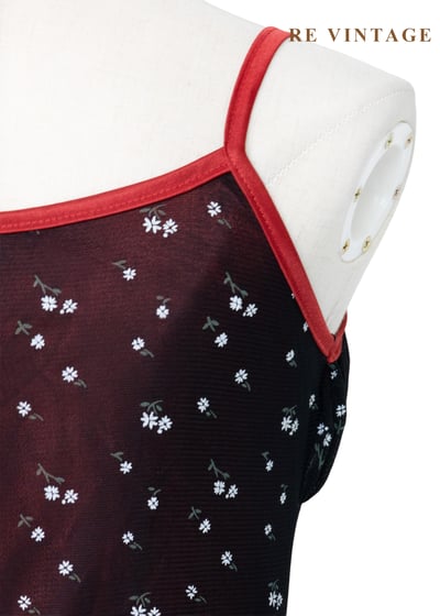 韓國製 - 紅光小花星空細肩帶洋裝11