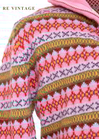 Fair Isle 圖騰霧粉色針織外套4