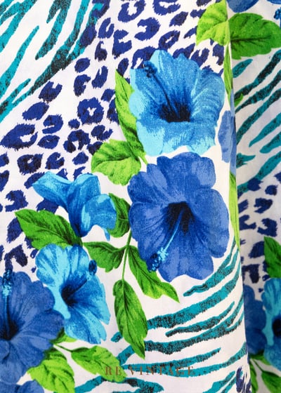 海島放肆夏天藍花中長裙（26"）9