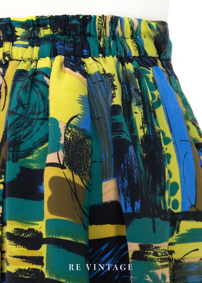 抽象畫色塊派對高腰寬版短褲（26-30"）8