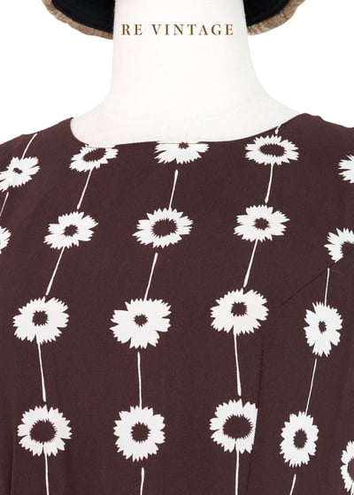 Floral Curtain 牛奶巧克力色雪紡長洋裝3