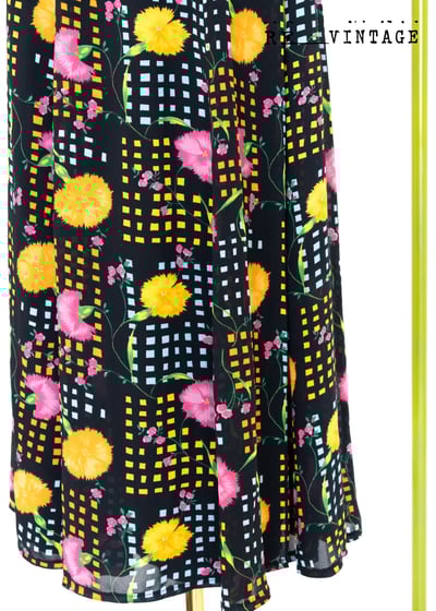 雙色康乃馨格紋長洋裝9