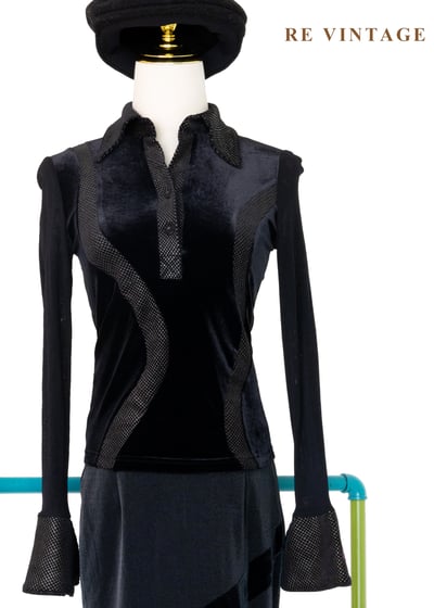 夜光弧線拼接電流黑系上衣1