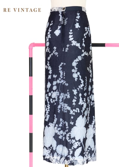 雙色藍韻花影長裙（26"）7