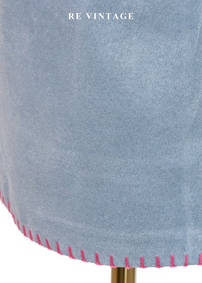 粉藍麂皮塗鴉花朵美裙（26"）9