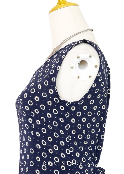 深藍圈圈連身褲9