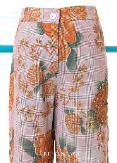 Orange Rose 粉色格紋高腰直筒褲（28"）3