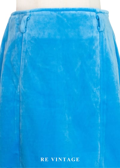 寶石水藍絨布短裙（24"）3